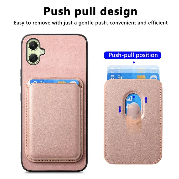 B2 For Samsung Galaxy A05 4G Cover Leather+TPU Phone Case with Magnetic Card Bag