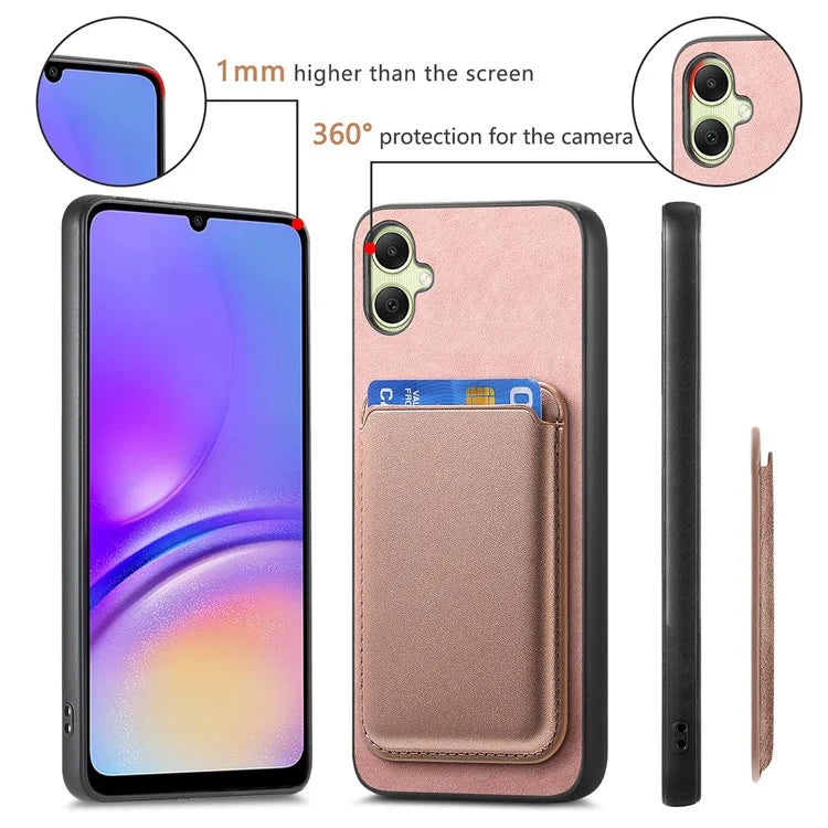 B2 For Samsung Galaxy A05 4G Cover Leather+TPU Phone Case with Magnetic Card Bag