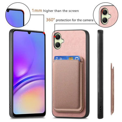 B2 For Samsung Galaxy A05 4G Cover Leather+TPU Phone Case with Magnetic Card Bag