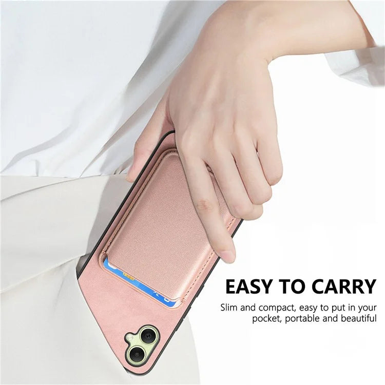 B2 For Samsung Galaxy A05 4G Cover Leather+TPU Phone Case with Magnetic Card Bag