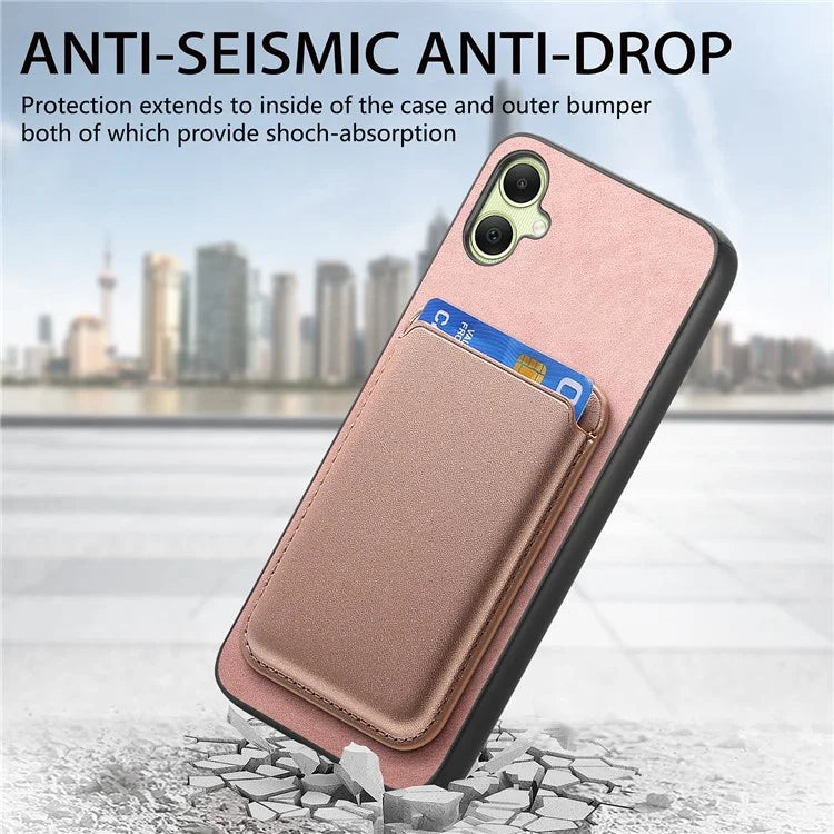 B2 For Samsung Galaxy A05 4G Cover Leather+TPU Phone Case with Magnetic Card Bag