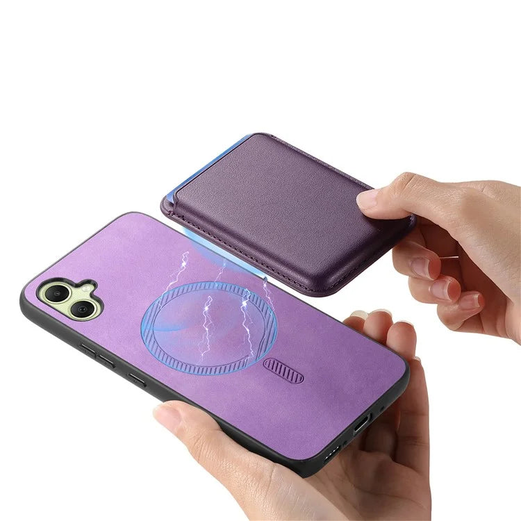B2 For Samsung Galaxy A05 4G Cover Leather+TPU Phone Case with Magnetic Card Bag