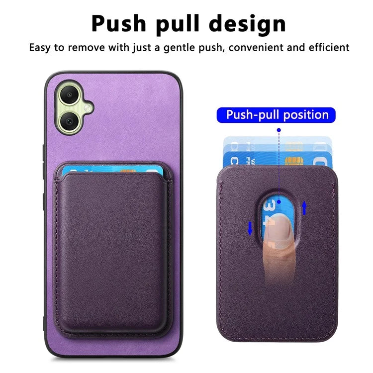 B2 For Samsung Galaxy A05 4G Cover Leather+TPU Phone Case with Magnetic Card Bag
