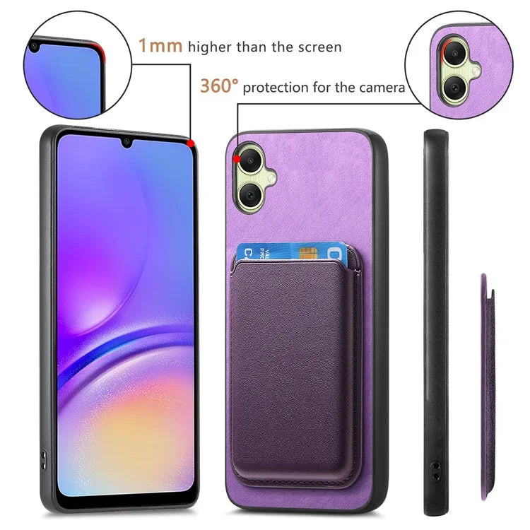 B2 For Samsung Galaxy A05 4G Cover Leather+TPU Phone Case with Magnetic Card Bag
