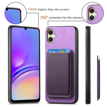 B2 For Samsung Galaxy A05 4G Cover Leather+TPU Phone Case with Magnetic Card Bag