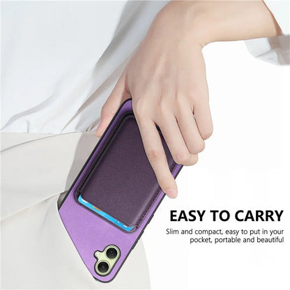 B2 For Samsung Galaxy A05 4G Cover Leather+TPU Phone Case with Magnetic Card Bag