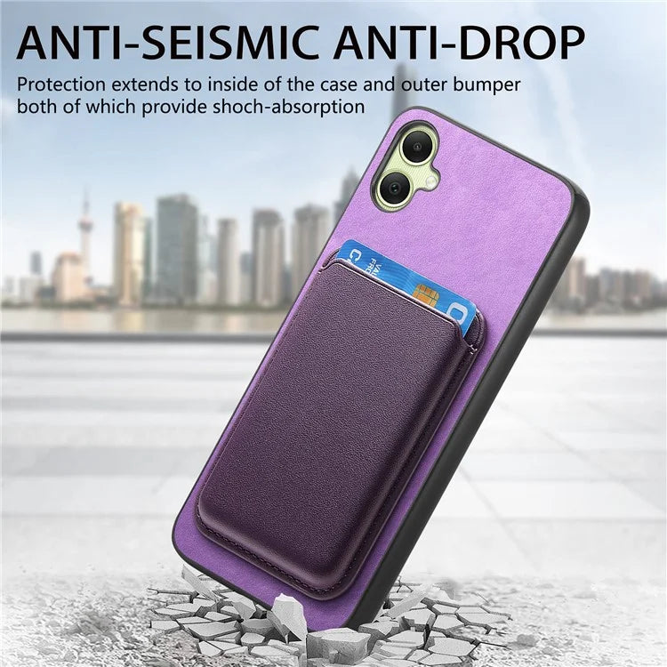 B2 For Samsung Galaxy A05 4G Cover Leather+TPU Phone Case with Magnetic Card Bag