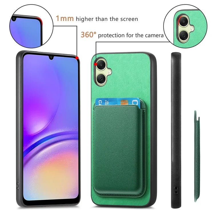 B2 For Samsung Galaxy A05 4G Cover Leather+TPU Phone Case with Magnetic Card Bag
