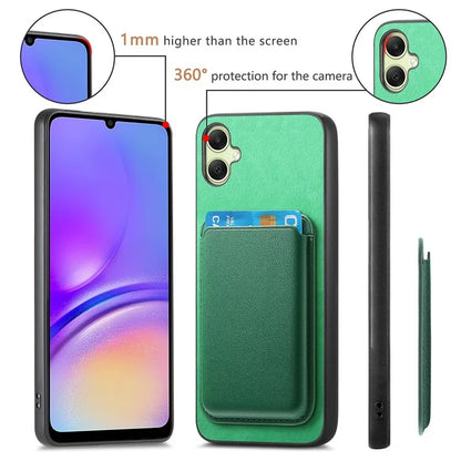 B2 For Samsung Galaxy A05 4G Cover Leather+TPU Phone Case with Magnetic Card Bag