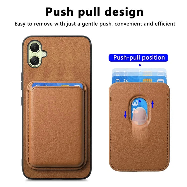 B2 For Samsung Galaxy A05 4G Cover Leather+TPU Phone Case with Magnetic Card Bag