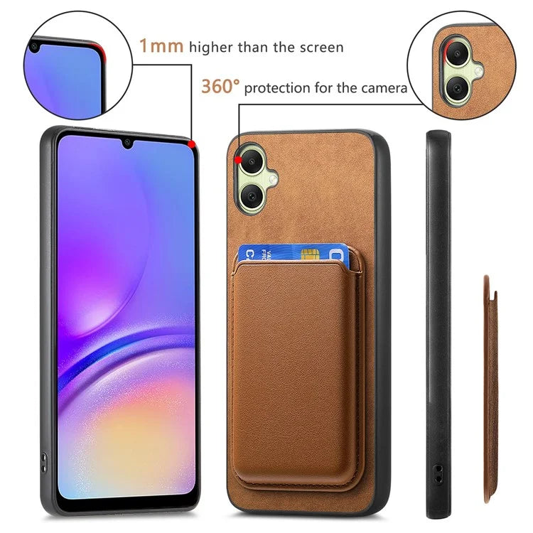 B2 For Samsung Galaxy A05 4G Cover Leather+TPU Phone Case with Magnetic Card Bag