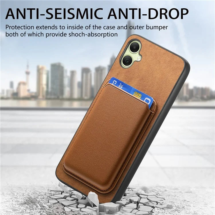 B2 For Samsung Galaxy A05 4G Cover Leather+TPU Phone Case with Magnetic Card Bag