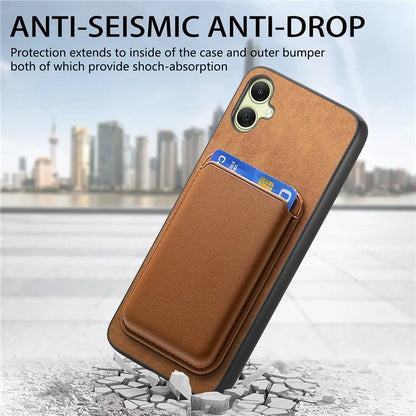 B2 For Samsung Galaxy A05 4G Cover Leather+TPU Phone Case with Magnetic Card Bag