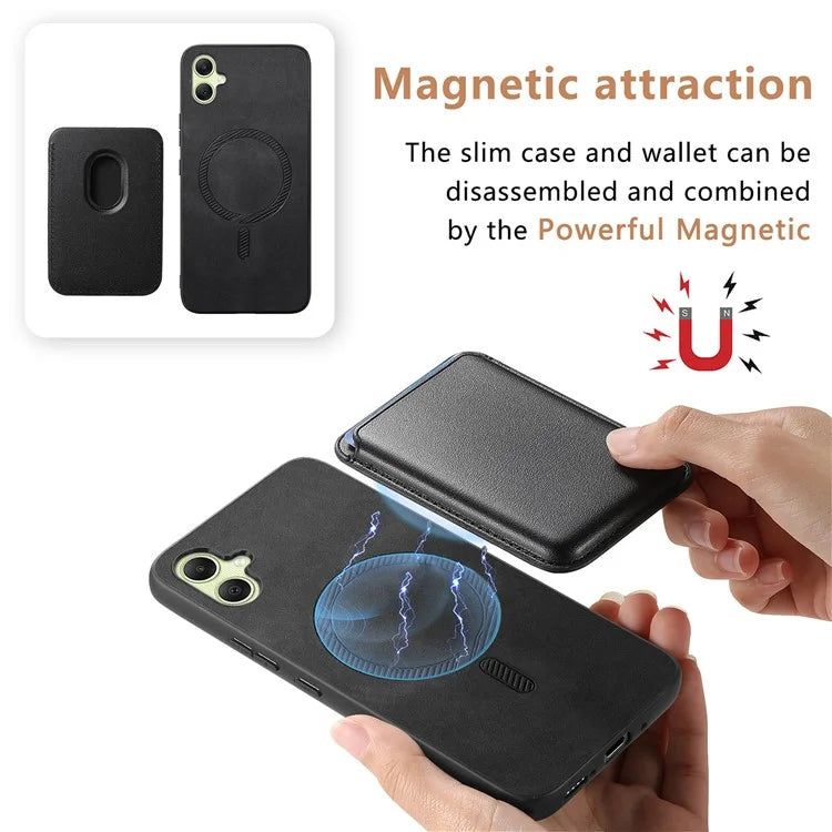 B2 For Samsung Galaxy A05 4G Cover Leather+TPU Phone Case with Magnetic Card Bag
