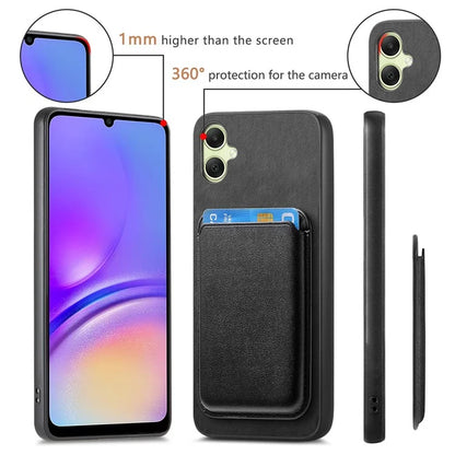 B2 For Samsung Galaxy A05 4G Cover Leather+TPU Phone Case with Magnetic Card Bag