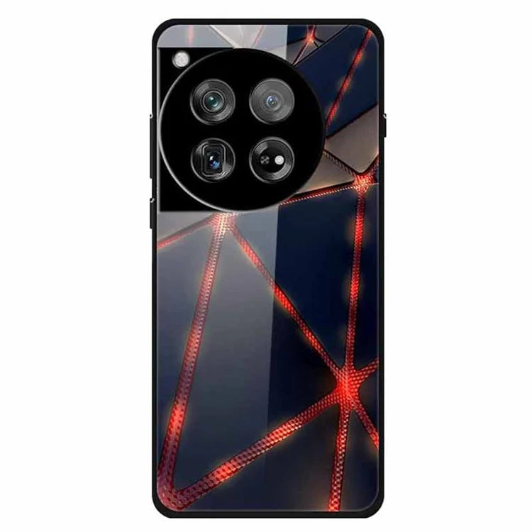 For OnePlus 12 5G Case Pattern Printing Tempered Glass Cell Phone Protection Cover