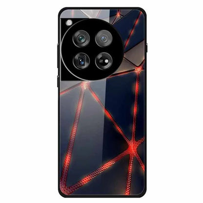 For OnePlus 12 5G Case Pattern Printing Tempered Glass Cell Phone Protection Cover