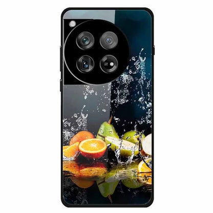 For OnePlus 12 5G Case Pattern Printing Tempered Glass Cell Phone Protection Cover