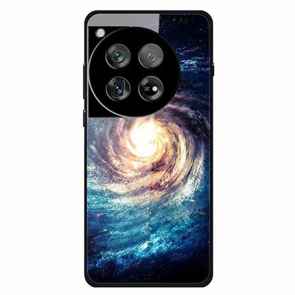 For OnePlus 12 5G Case Pattern Printing Tempered Glass Cell Phone Protection Cover
