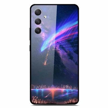 For Samsung Galaxy A35 5G Phone Case Stylish Pattern Tempered Glass Drop-Proof Cover