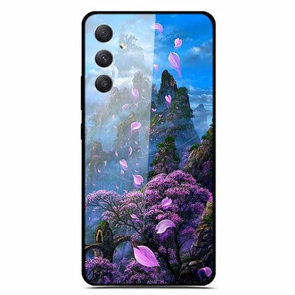 For Samsung Galaxy A35 5G Phone Case Stylish Pattern Tempered Glass Drop-Proof Cover