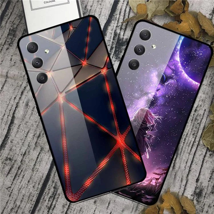 For Samsung Galaxy A35 5G Phone Case Stylish Pattern Tempered Glass Drop-Proof Cover