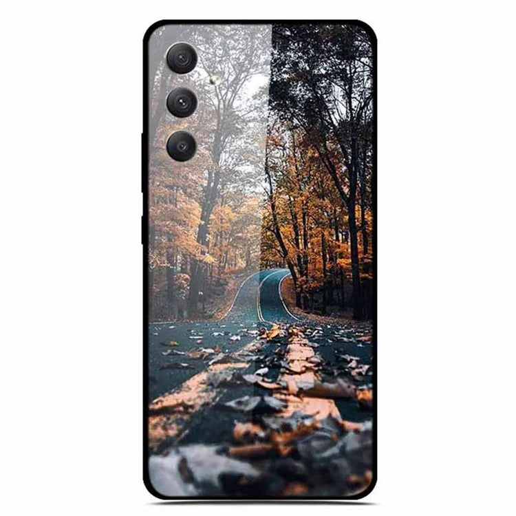 For Samsung Galaxy A35 5G Phone Case Stylish Pattern Tempered Glass Drop-Proof Cover