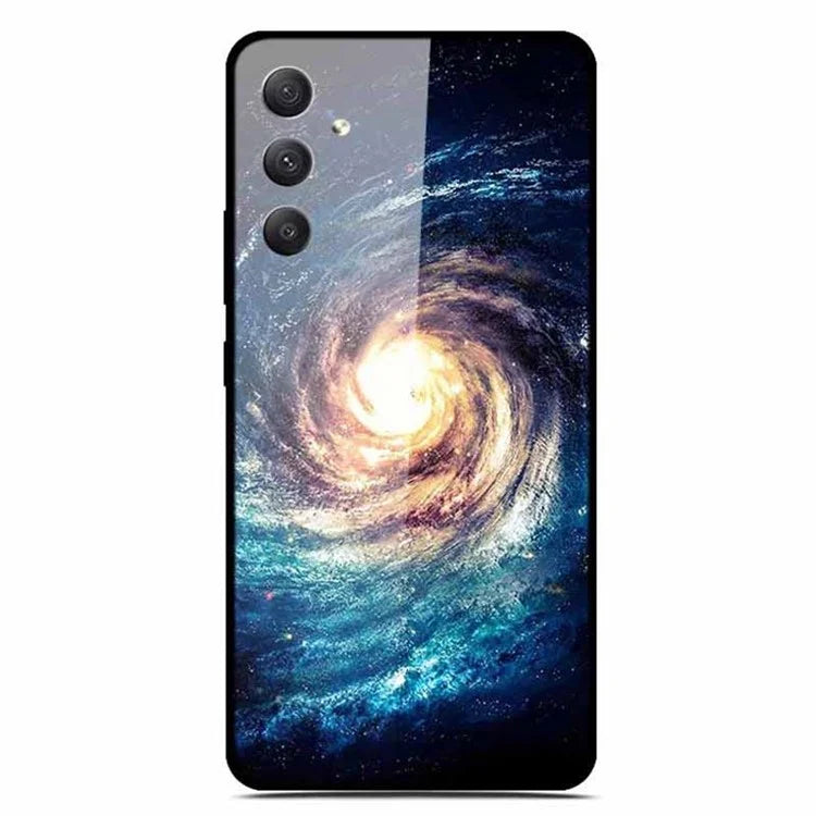 For Samsung Galaxy A35 5G Phone Case Stylish Pattern Tempered Glass Drop-Proof Cover