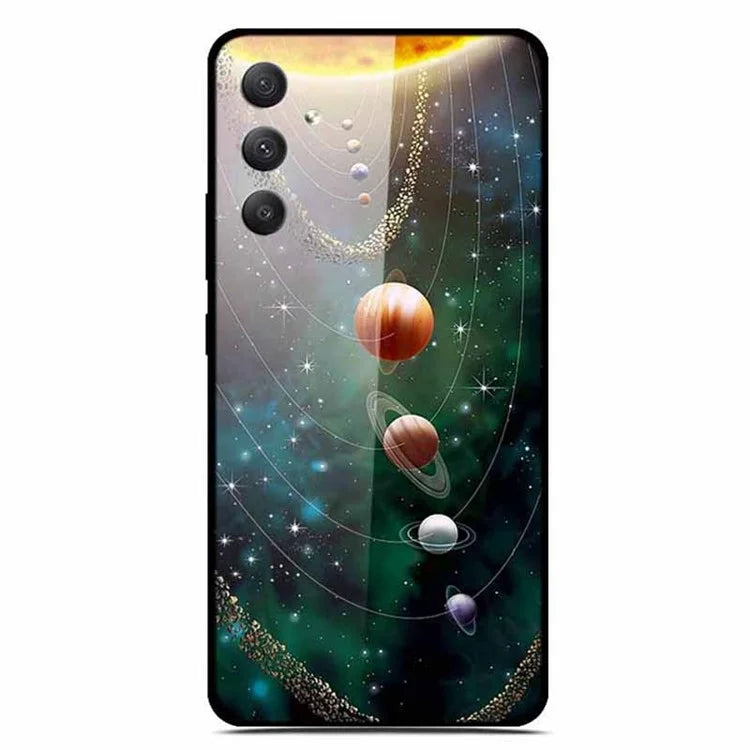 For Samsung Galaxy A35 5G Phone Case Stylish Pattern Tempered Glass Drop-Proof Cover