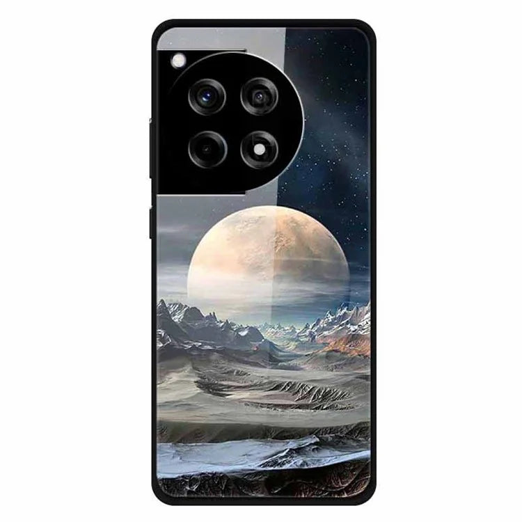 For OnePlus 12R 5G / Ace 3 5G Case Pattern Printed Tempered Glass Phone Cover
