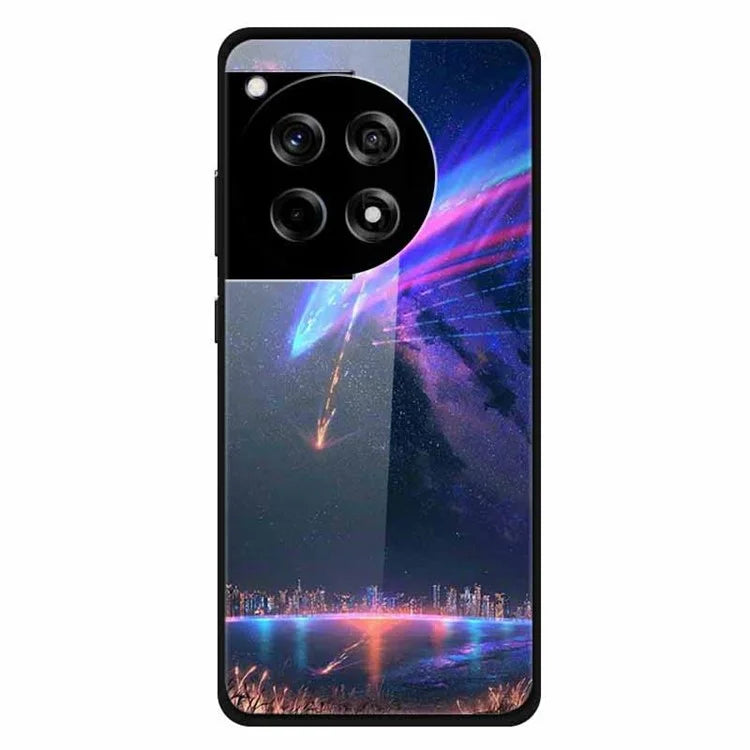 For OnePlus 12R 5G / Ace 3 5G Case Pattern Printed Tempered Glass Phone Cover