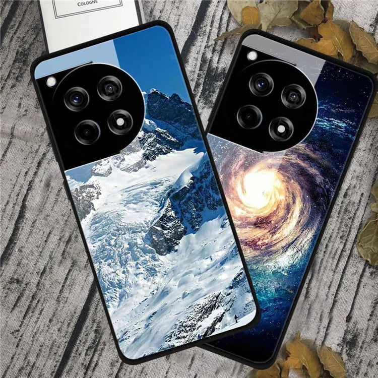 For OnePlus 12R 5G / Ace 3 5G Case Pattern Printed Tempered Glass Phone Cover
