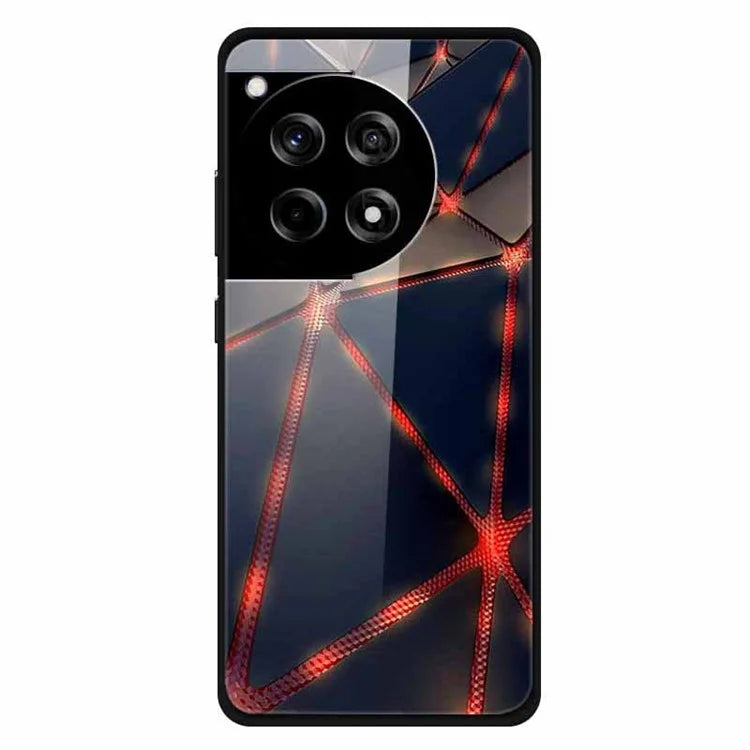 For OnePlus 12R 5G / Ace 3 5G Case Pattern Printed Tempered Glass Phone Cover
