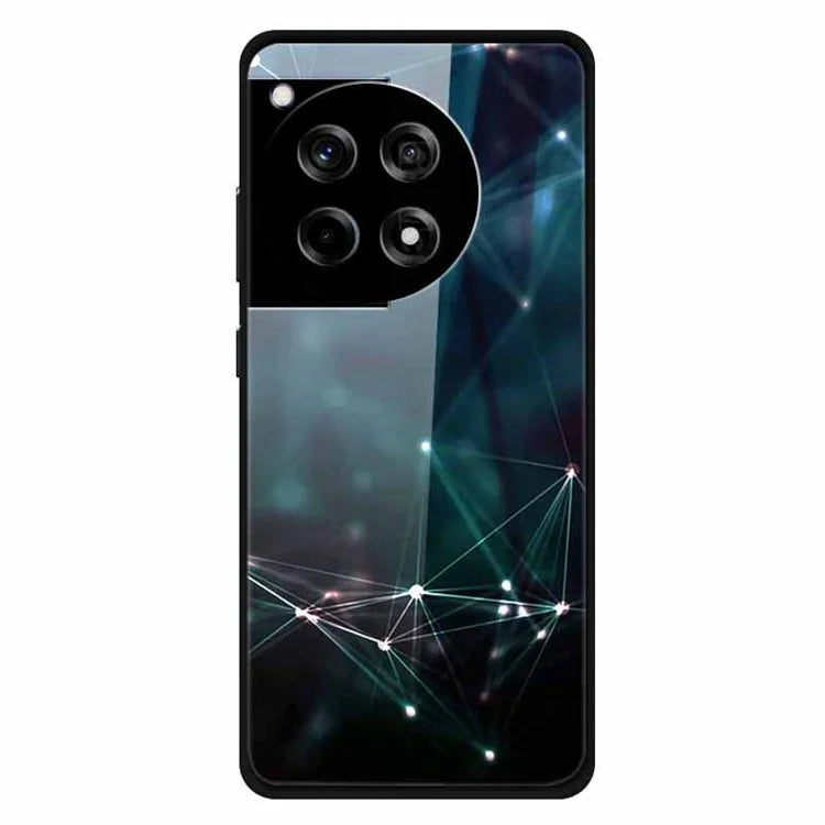 For OnePlus 12R 5G / Ace 3 5G Case Pattern Printed Tempered Glass Phone Cover