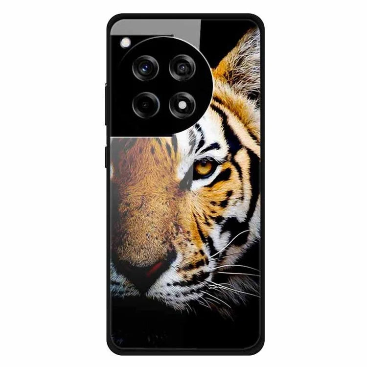 For OnePlus 12R 5G / Ace 3 5G Case Pattern Printed Tempered Glass Phone Cover