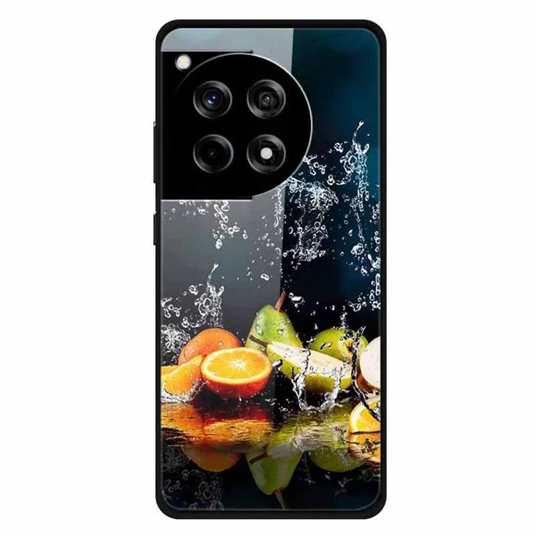 For OnePlus 12R 5G / Ace 3 5G Case Pattern Printed Tempered Glass Phone Cover