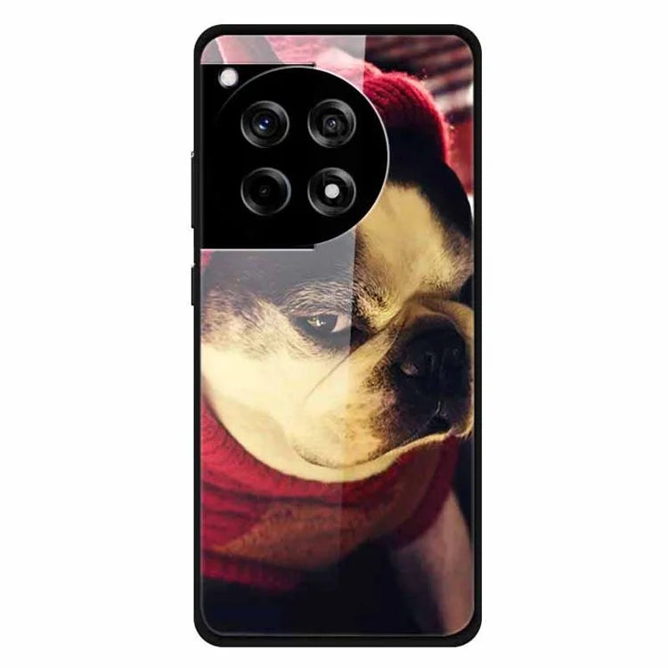 For OnePlus 12R 5G / Ace 3 5G Case Pattern Printed Tempered Glass Phone Cover