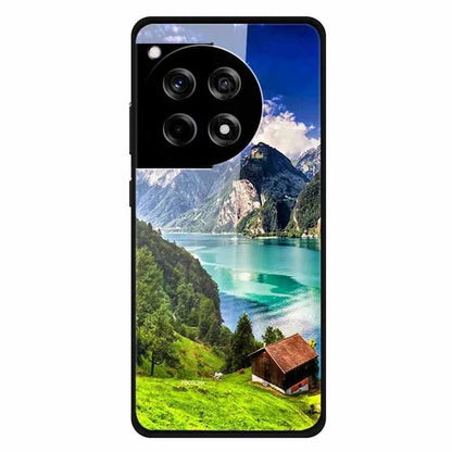 For OnePlus 12R 5G / Ace 3 5G Case Pattern Printed Tempered Glass Phone Cover
