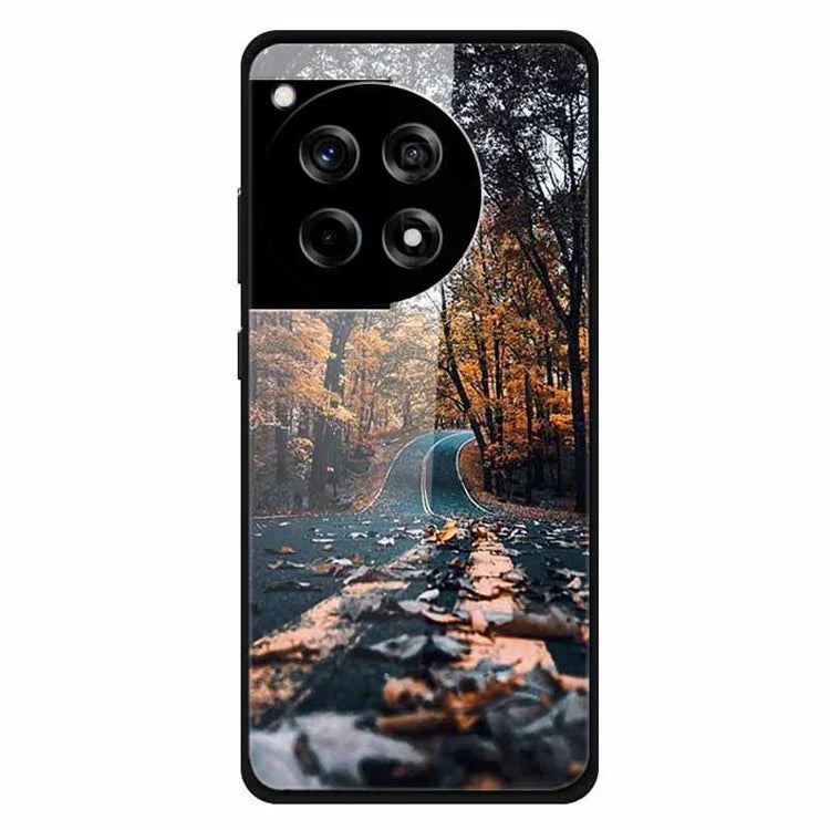 For OnePlus 12R 5G / Ace 3 5G Case Pattern Printed Tempered Glass Phone Cover