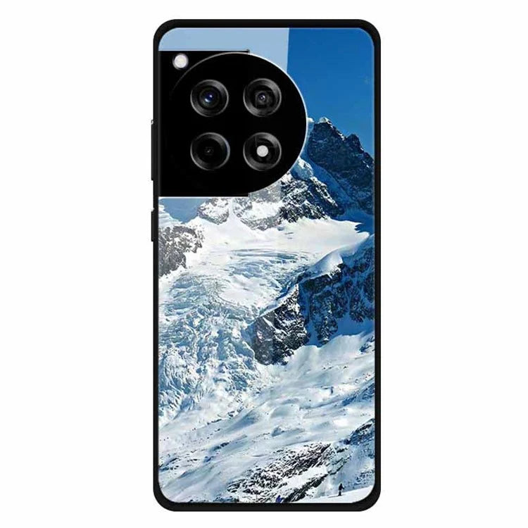 For OnePlus 12R 5G / Ace 3 5G Case Pattern Printed Tempered Glass Phone Cover