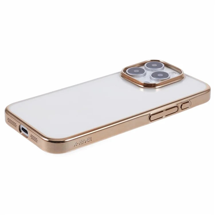 X-LEVEL For iPhone 16 Pro Case Electroplating Hard PC Clear Back Phone Cover