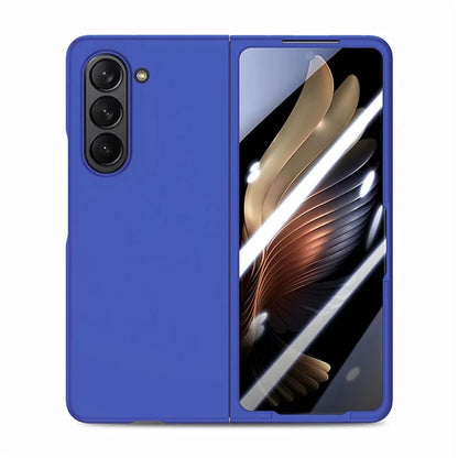 For Samsung Galaxy Z Fold6 5G Case Rubberized PC Phone Cover with Tempered Glass Film