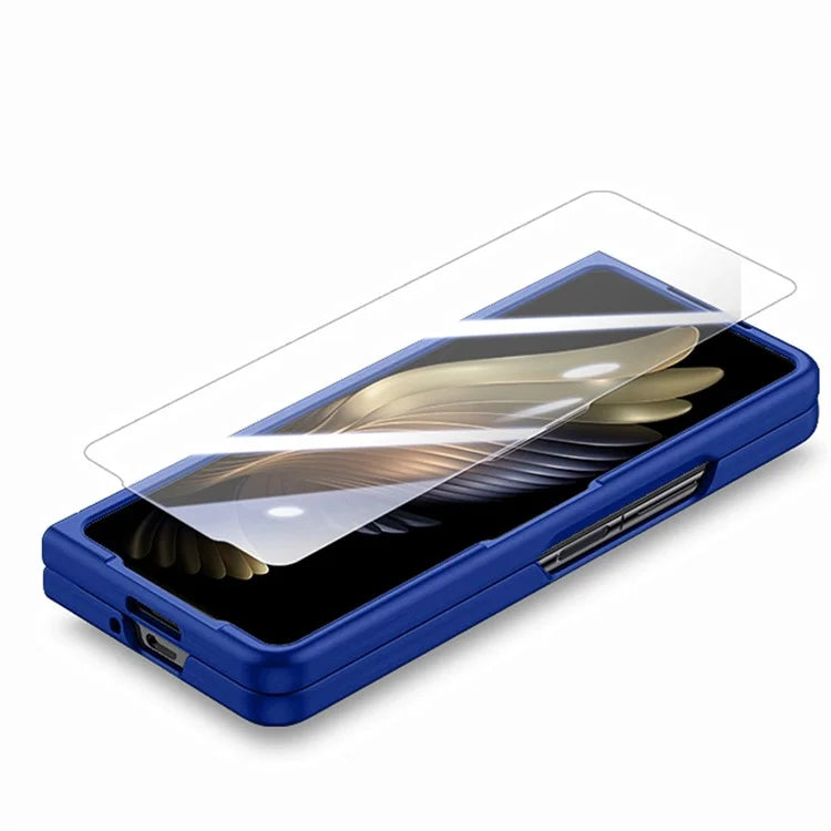 For Samsung Galaxy Z Fold6 5G Case Rubberized PC Phone Cover with Tempered Glass Film