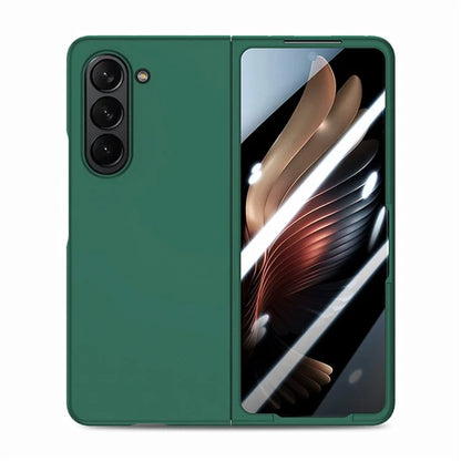 For Samsung Galaxy Z Fold6 5G Case Rubberized PC Phone Cover with Tempered Glass Film