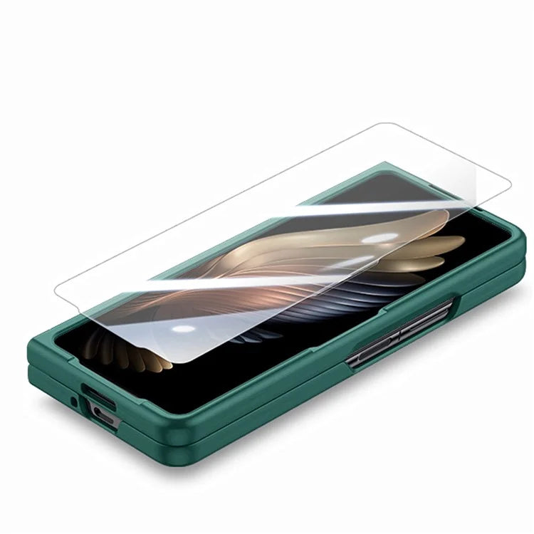 For Samsung Galaxy Z Fold6 5G Case Rubberized PC Phone Cover with Tempered Glass Film