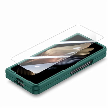For Samsung Galaxy Z Fold6 5G Case Rubberized PC Phone Cover with Tempered Glass Film