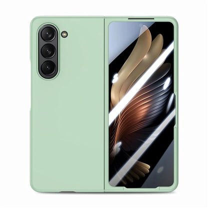 For Samsung Galaxy Z Fold6 5G Case Rubberized PC Phone Cover with Tempered Glass Film