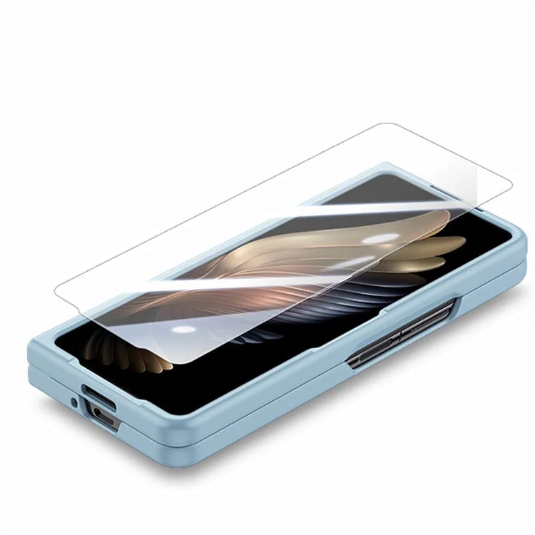 For Samsung Galaxy Z Fold6 5G Case Rubberized PC Phone Cover with Tempered Glass Film