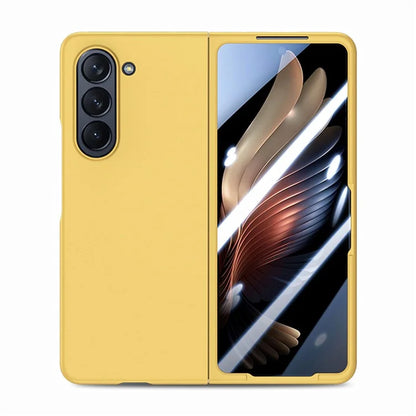 For Samsung Galaxy Z Fold6 5G Case Rubberized PC Phone Cover with Tempered Glass Film