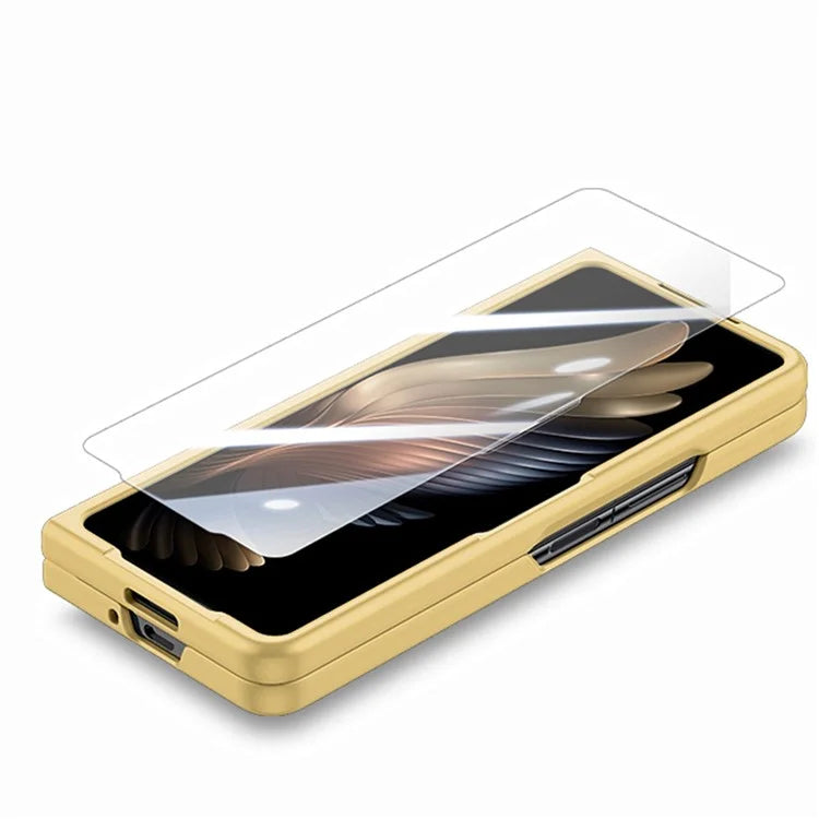 For Samsung Galaxy Z Fold6 5G Case Rubberized PC Phone Cover with Tempered Glass Film